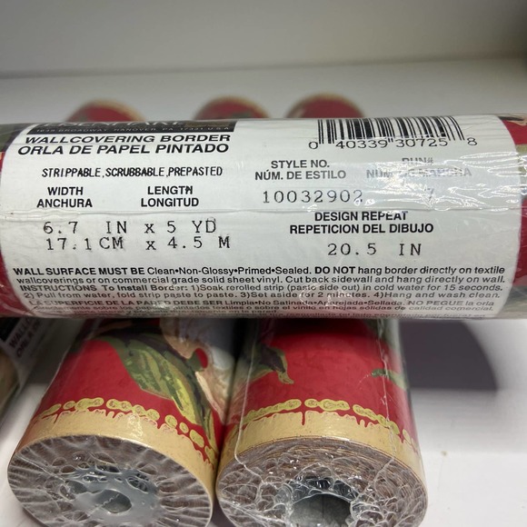 Eisenhart Wallcoverings Border 6.7" X 5Yd. Repeat 20.5" Strip Scrub Prepasted 4 - Picture 5 of 6